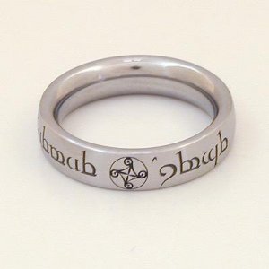 Edelstahlring Lasergravur Text + Symbol