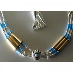 Indianerschmuck Silber Collier ENLK3818A