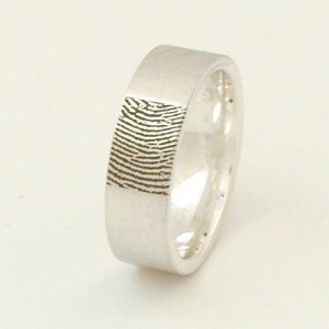 Silberring Lasergravur Fingerprint VE6018