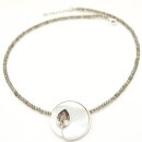 Silberkette mit Perlmutt und Swarovski Kristallen...