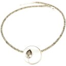 Silberkette mit Perlmutt und Swarovski Kristallen...