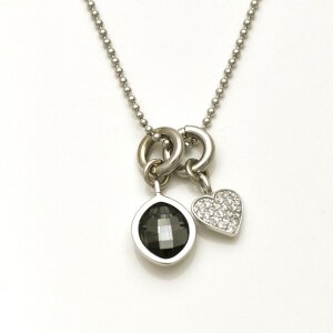 Silberkette mit Anhänger und Swarovski Navette Kristall