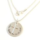 Namenskette mit Kreuz Anhänger und Lasergravur GONC46