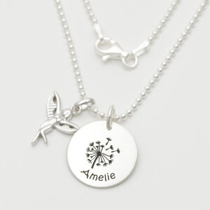Anhänger mit Gravur Pusteblume und Fee GONC88