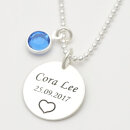 Anhänger mit Gravur Name Datum und Wunschsymbol -...