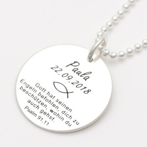 Taufkette mit Gravur Name Datum und Taufspruch GONC105