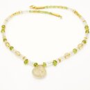 Edelsteinkette Rutilquarz Peridot Mondstein Bergkristall SB8