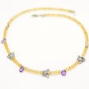Edelsteinkette mit Citrin und Amethyst SB7