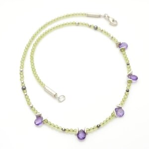 Edelsteinkette mit Amethyst und Peridot