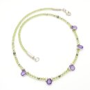 Edelsteinkette mit Amethyst und Peridot