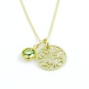 Gold Anhänger Lebensbaum mit Swarovski Kristall GONC017