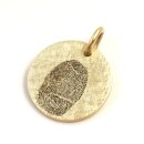 Echt Gold Kette mit 13mm Anhänger Fingerprint Lasergravur inkl, GONC36