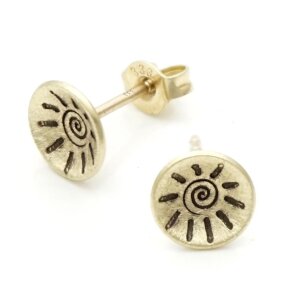 Goldschmuck 333 Ohrstecker 8mm Schale Lasergravur GONOS10