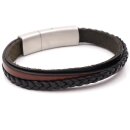 Lederarmband BERLIN  inkl, Lasergravur GONAS6 schwarz-braun