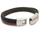 Lederarmband BERLIN  inkl, Lasergravur GONAS6 schwarz-braun