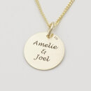 Echt Gold Kette mit Gravur Weltkarte GONC84