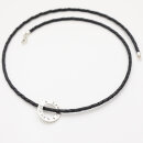 Herrenkette Donut Anhänger mit Gravur und Lederband GONC95