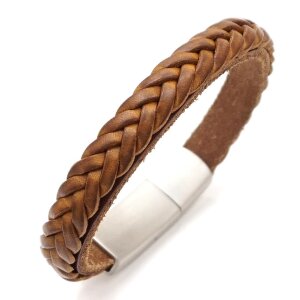 Herren Lederarmband BARCELONA hellbraun mit Edelstahlverschluß GONAS18