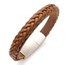 Herren Lederarmband BARCELONA hellbraun mit...