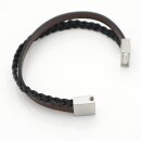 Lederarmband schwarz braun Unisex Armband mit Lasergravur GONAS21