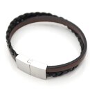 Lederarmband schwarz braun Unisex Armband GONAS21