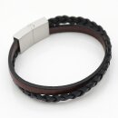 Lederarmband schwarz braun Unisex Armband GONAS21