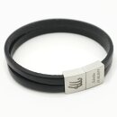 Lederarmband schwarz Unisex Armband mit Lasergravur GONAS20