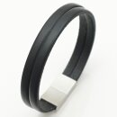 Lederarmband schwarz Unisex Armband mit Lasergravur GONAS20