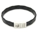 Lederarmband schwarz Unisex Armband mit Gravur GONAS22