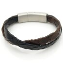 Herren Lederarmband braun-schwarz mit...
