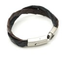 Herren Lederarmband braun-schwarz mit Edelstahlverschluß GONAS24