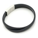 Lederarmband schwarz mit Magnetverschluß Unisex...