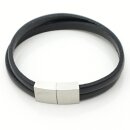 Lederarmband schwarz mit Magnetverschluß Unisex Armband GONAS25