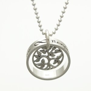 Namenskette Anhänger mit Gravur Familie Lebensbaum GONC107