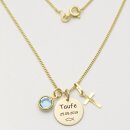 Echt Gold 333 Kette und Anhänger mit Gravur und Kreuz GONC120