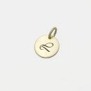 Echt Gold 585 Anhänger 10mm Samtmatt mit Lasergravur...