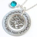 Silberkette Ornament mit Lasergravur Best Mom GONC27
