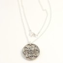 Mandala Anhänger mit individueller Gravur und Silberkette GONC42