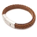 Herren Lederarmband BARCELONA hellbraun mit...