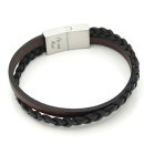 Lederarmband schwarz braun Unisex Armband mit Lasergravur...