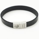 Lederarmband schwarz Unisex Armband Gravur Damen Herren...