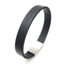 Lederarmband schwarz Unisex Armband Gravur Damen Herren...