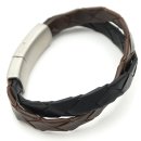 Herren Lederarmband braun-schwarz mit...