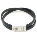 Lederarmband schwarz Unisex Armband mit Lasergravur GONAS25