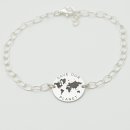 Armband mit Gravur Weltkarte Silberschmuck GONAS26