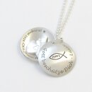 Schutzengel Christenfisch Taufanhänger Silber