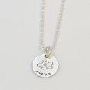 Namenskette Schmetterling Silber mit Lasergravur