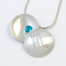 Astro Sternzeichen Silbermedaillon mit Lasergravur