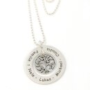 Familienkette Baum des Lebens Silber mit Lasergravur
