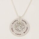 Familienkette Baum des Lebens Silber mit Lasergravur